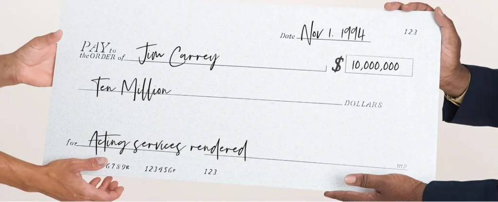 Jim Carrey cheque